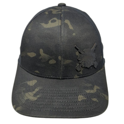Branded Bills Baseball Cap Black Camo OSFM Hat Creek Patch Perforated Flexfit