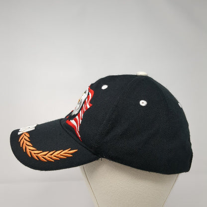 USA Flag Eagle Strapback Hat Black One Size Adjustable Embroidered Huyu