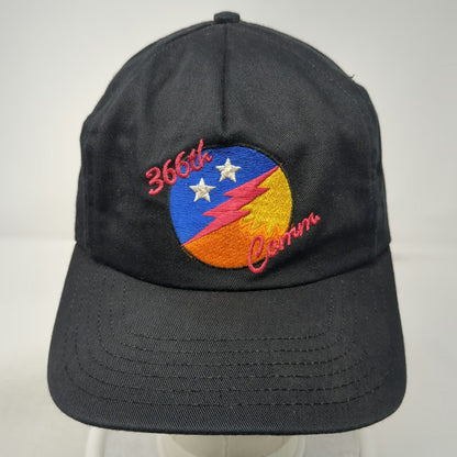 Black 5 Panel One Size Slideback 366th Comm Military Lightning Bolt Hat