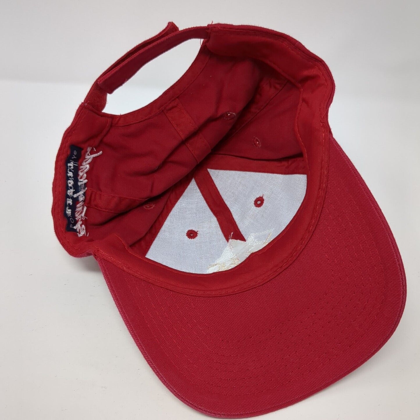 Brian Head Resort Strapback Hat Red OS Adjustable Embroidered Port & Company