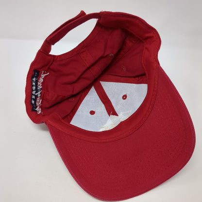 Brian Head Resort Strapback Hat Red OS Adjustable Embroidered Port & Company
