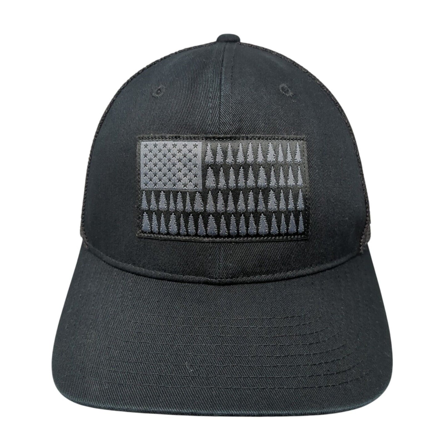 Columbia Tree Flag Unisex Fitted Hat Black S/M Embroidered Patriotic Mesh Back