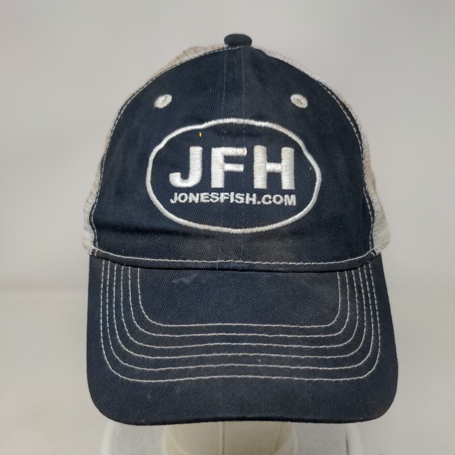 JFH Jonesfish.com Strapback Mesh Back Trucker Hat Blue One Size