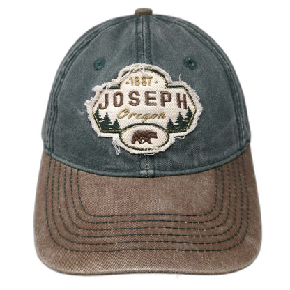 Blue 84 Baseball Cap Green Brown One Size Joseph Oregon Bear Patch Slideback hat
