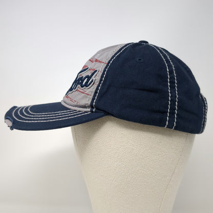 H3 Headwear Baseball Cap Blue One Size Ford American Flag Distressed Hat Stitch
