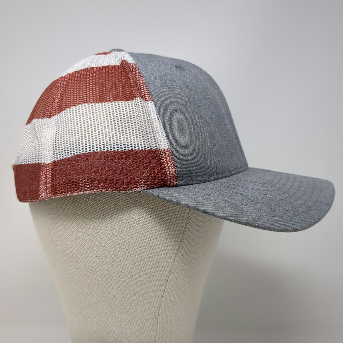 Richardson Trucker Hat Gray One Size USA Flag Stars Schwartz Sturgeon Pond