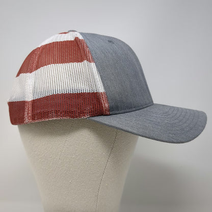 Richardson Trucker Hat Gray One Size USA Flag Stars Schwartz Sturgeon Pond