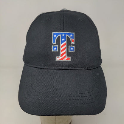 T Mobile Men's Strapback Hat Black Embroidered Patriotic Logo Adjustable