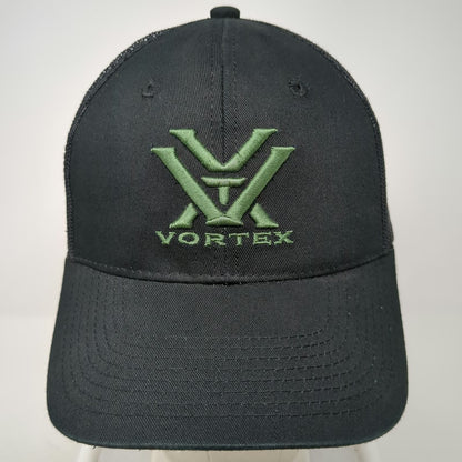Vortex Trucker Hat Black One Size Mesh Back Snapback Logo Hunting Shooting Cap