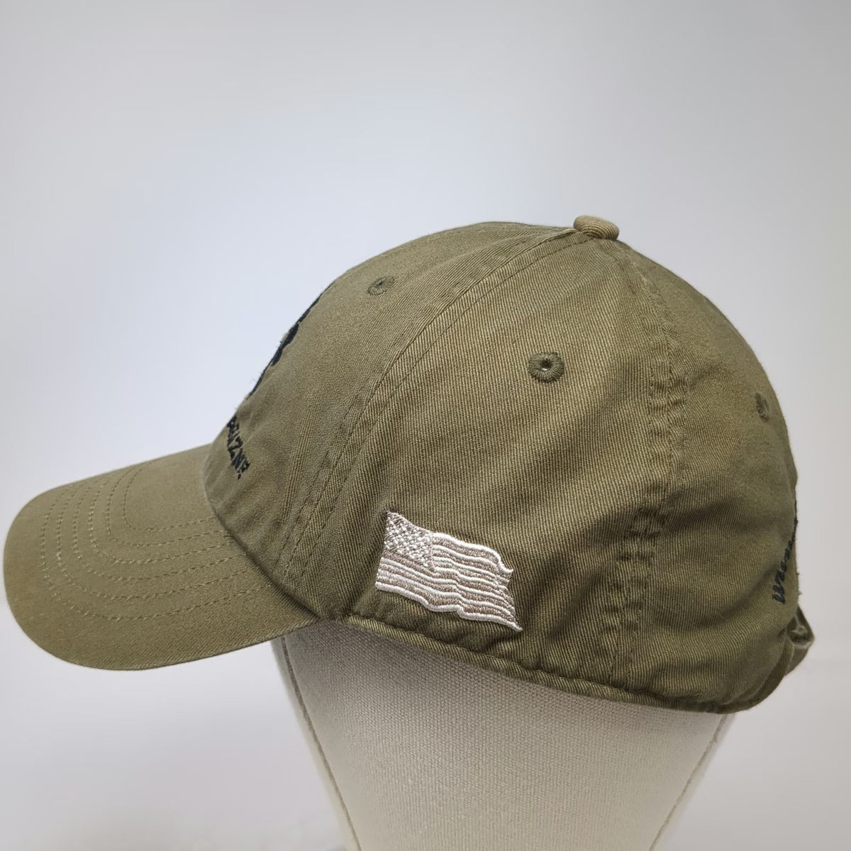 Black Dog Magazine Baseball Cap Green One Size Paw Print American Flag Hat