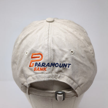 Paramount Bank Slideback Hat Tan One Size Adjustable Embroidered 6 Panel