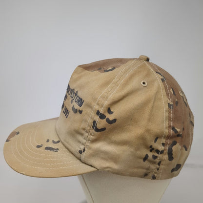 Atlas 5 Panel Beige US Army Saudi Desert Storm 1991 Camo Snapback Hat Vintage