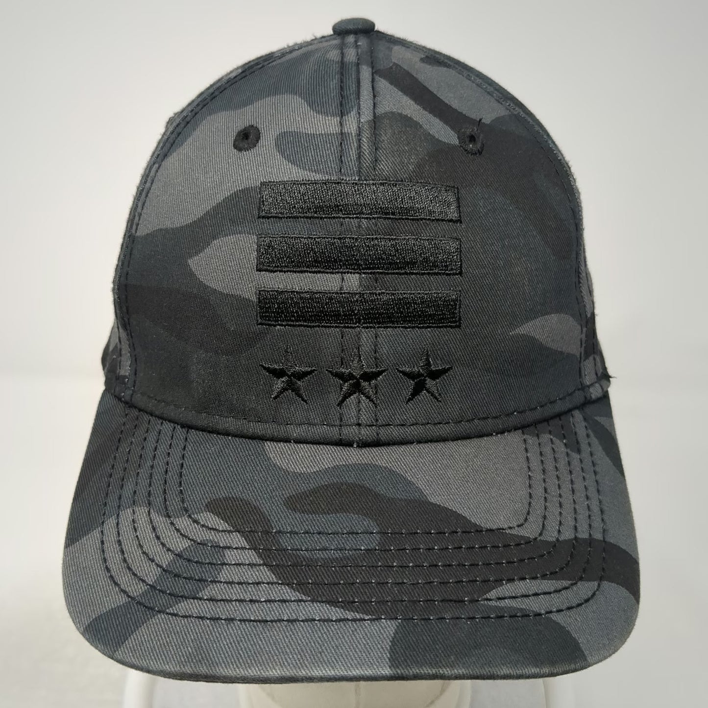 H3 Headwear Snapback Hat Gray Black One Size Camo Stars Bars Structured Graphic