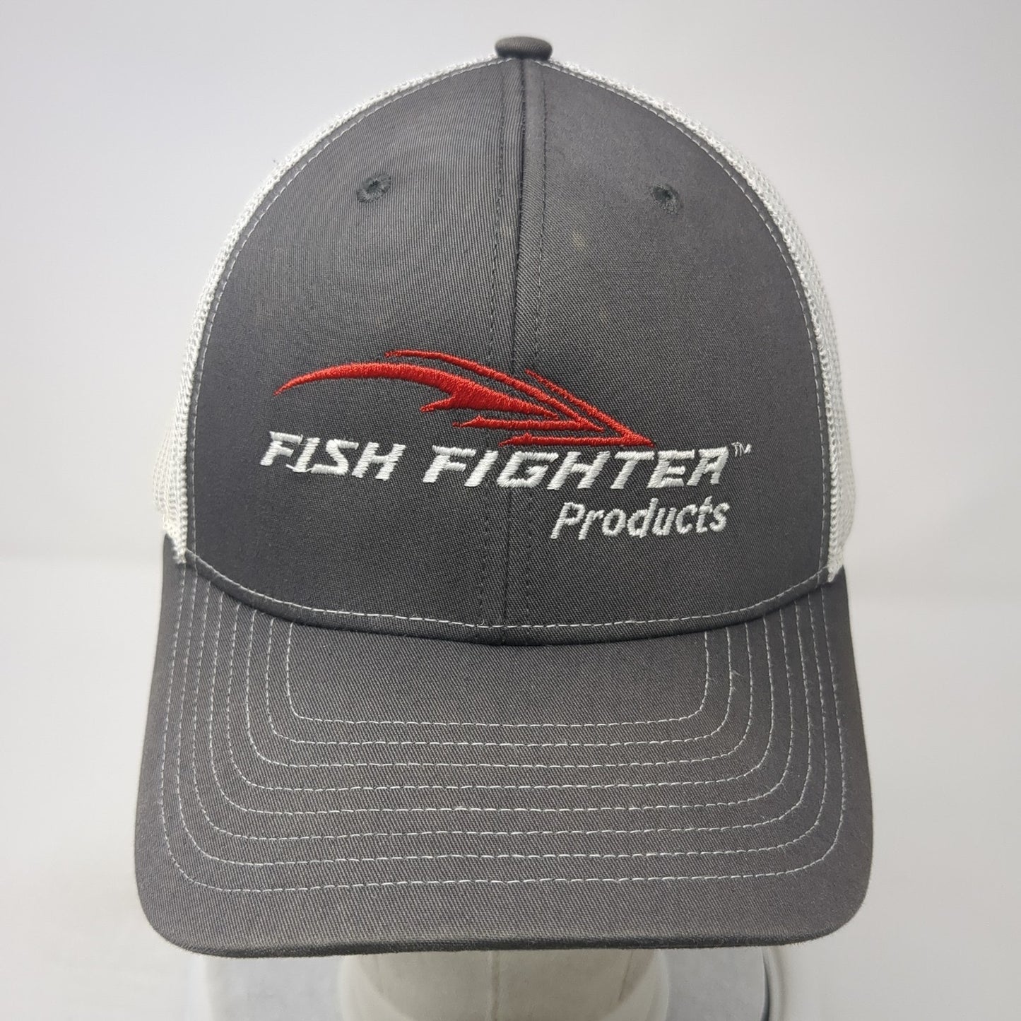 Fish Fighter Products Trucker Hat Gray One Size Adjustable mesh back Richardson