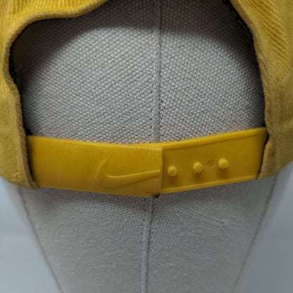 Nike Swoosh Snapback Hat Yellow One Size Embroidered Adjustable Vintage Tag