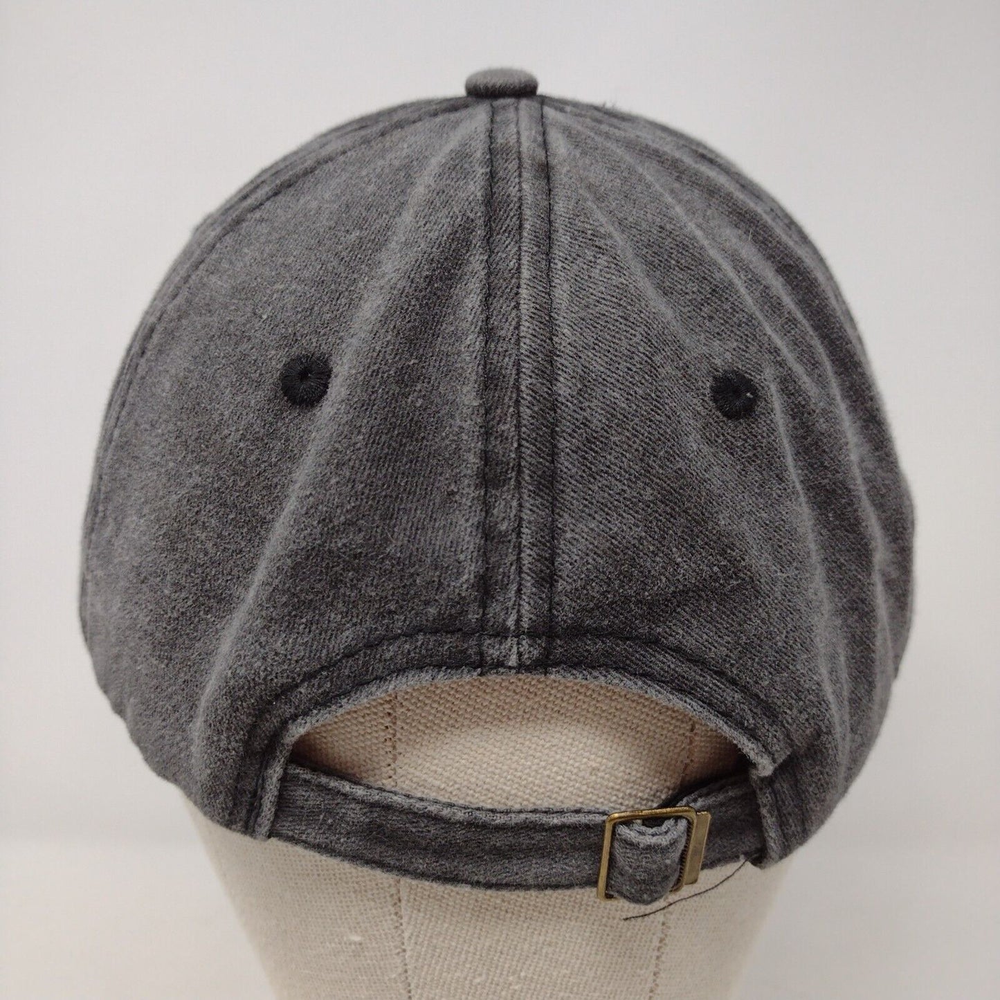 NY Slideback Hat Gray OSFA Adjustable Embroidered 6 Panel Solid
