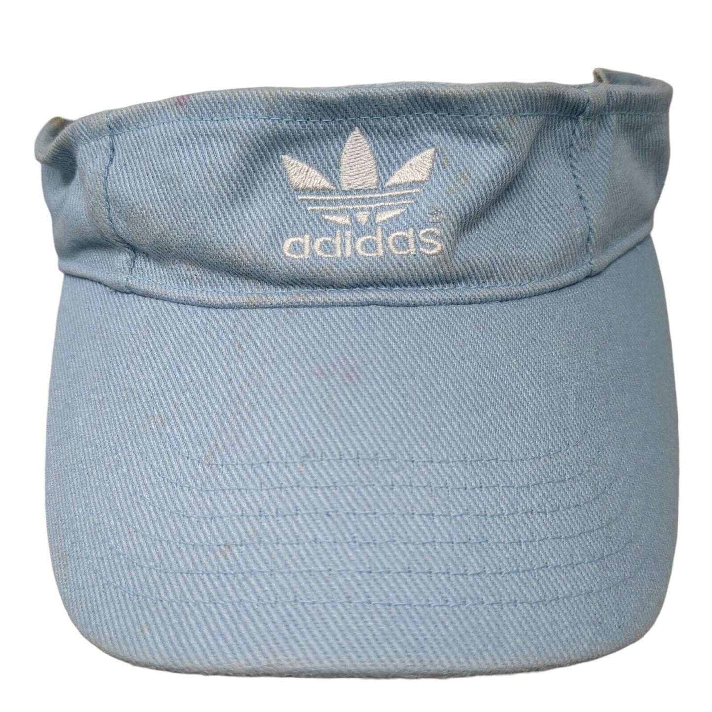 Adidas Trefoil Strapback Sun Visor Hat Blue One Size Solid Adjustable
