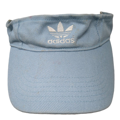Adidas Trefoil Strapback Sun Visor Hat Blue One Size Solid Adjustable
