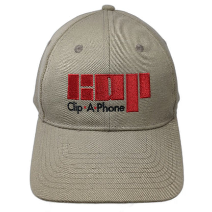 Baseball Cap Beige One Size Clip A Phone Wool Blend Strapback Embroidered hat
