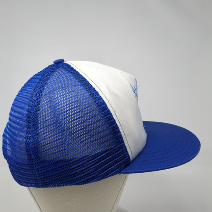 VOTE Elk Snapback Trucker Hat Blue One Size Adjustable Embroidered Mesh Back