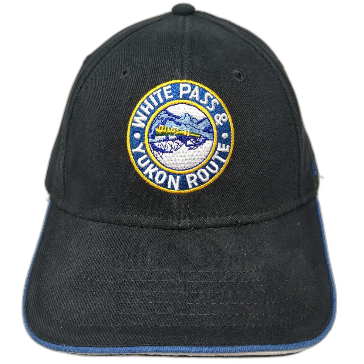 W.P.&Y.R. Baseball Cap Black One Size White Pass Yukon Route Skagway Alaska Hat