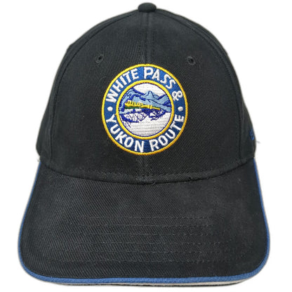 W.P.&Y.R. Baseball Cap Black One Size White Pass Yukon Route Skagway Alaska Hat