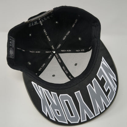 New York Snapback Hat Black One Size Embroidered Adjustable Colorblock