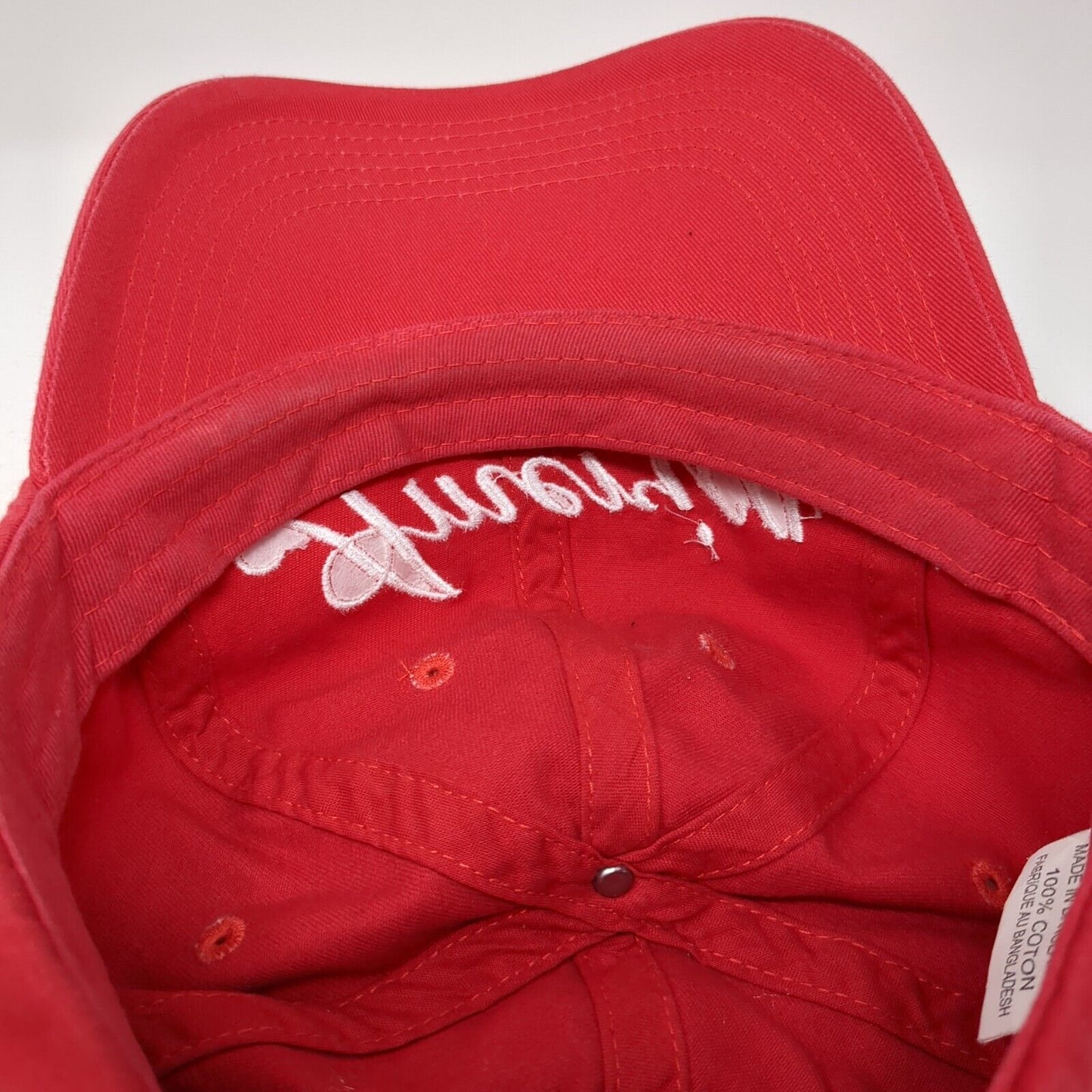 America Slideback Hat Red One Size Adjustable Embroidered Vented Holes 6 Panel