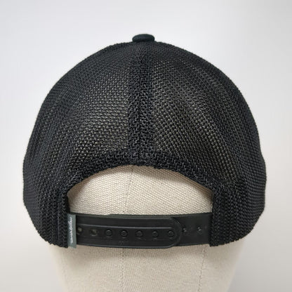 TravisMathew Trucker Hat Black One Size Snapback Mesh Flexfit 110 Golf Logo