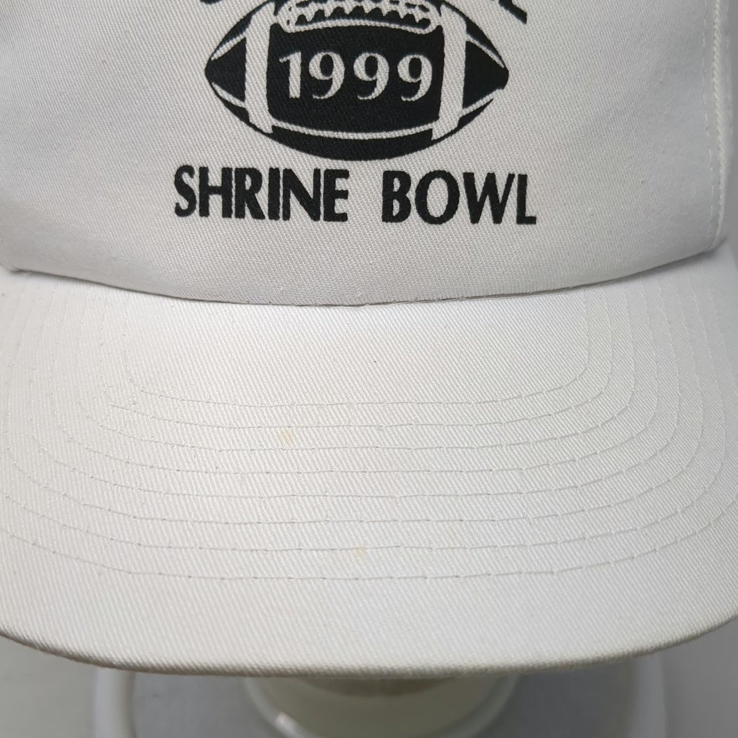 Toppers 5 Panel Official 1999 Shrine Bowl Football Graphic White Hat Vintage