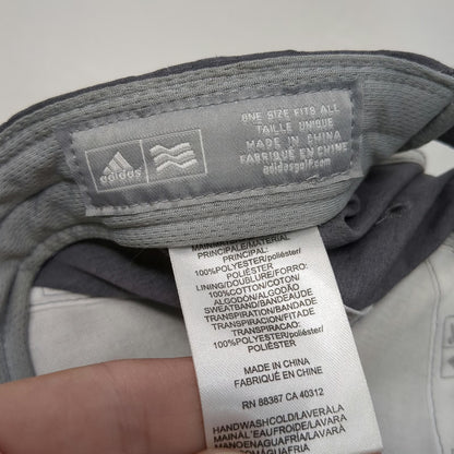Adidas Baseball Cap Gray One Size Silver Logo Polyester Slideback Golf Sport Hat