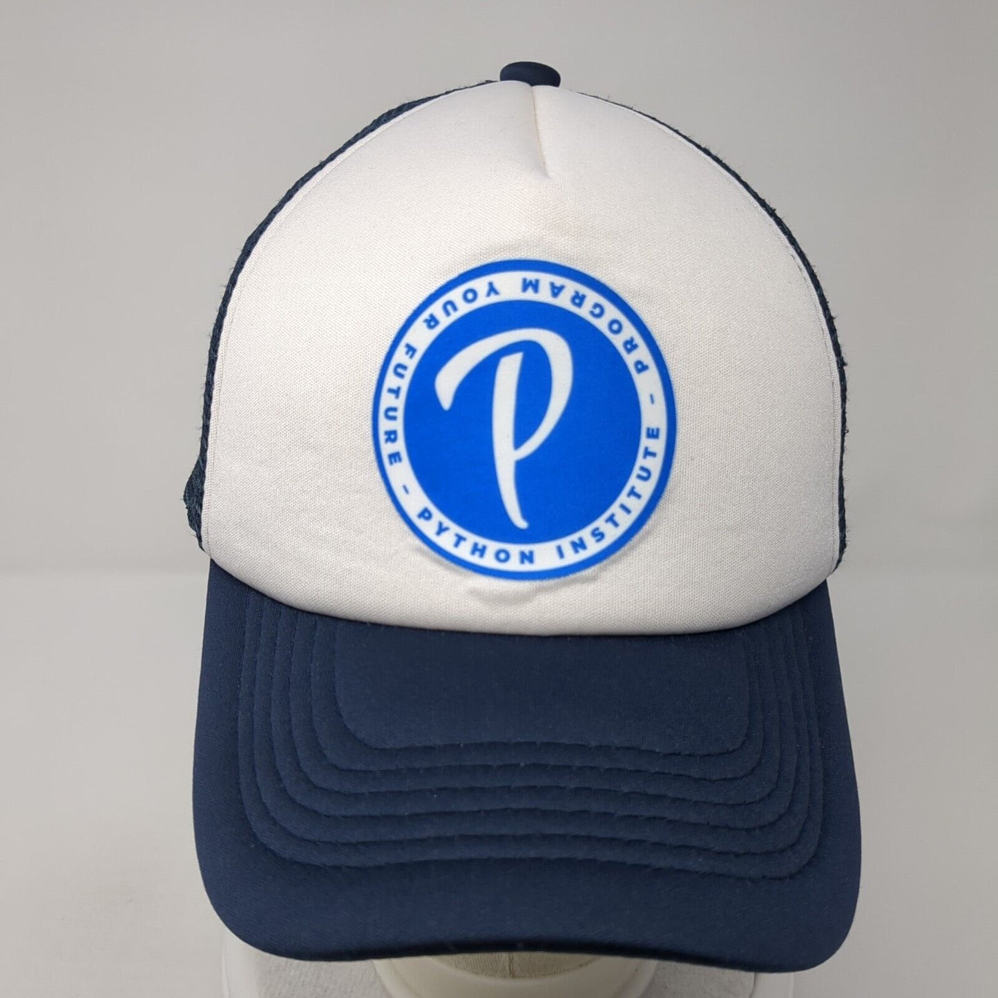 Python Institute Program Your Future Snapback Trucker Hat Blue OS Mesh Back