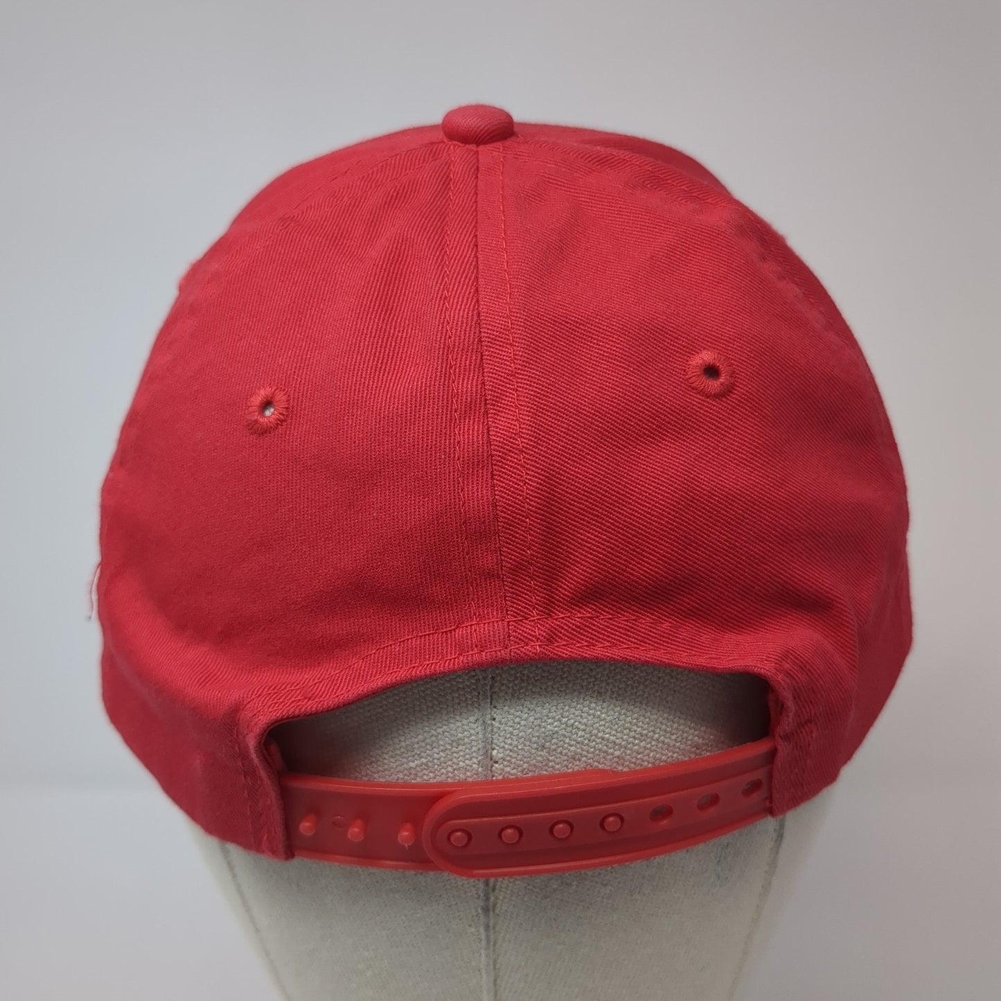 Budweiser Snapback Hat Red One Size Adjustable Embroidered 6 Panel Cotton