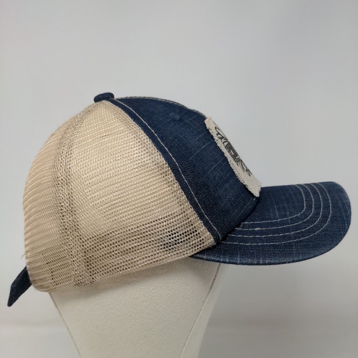 Pit Bull Women's Slideback Mesh Back Denim Hat Blue Count Your Blessings Logo