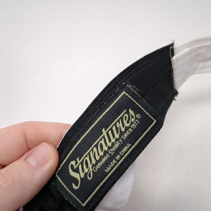 Signatures Strapback Sun Visor Hat White One Size Adjustable Logo