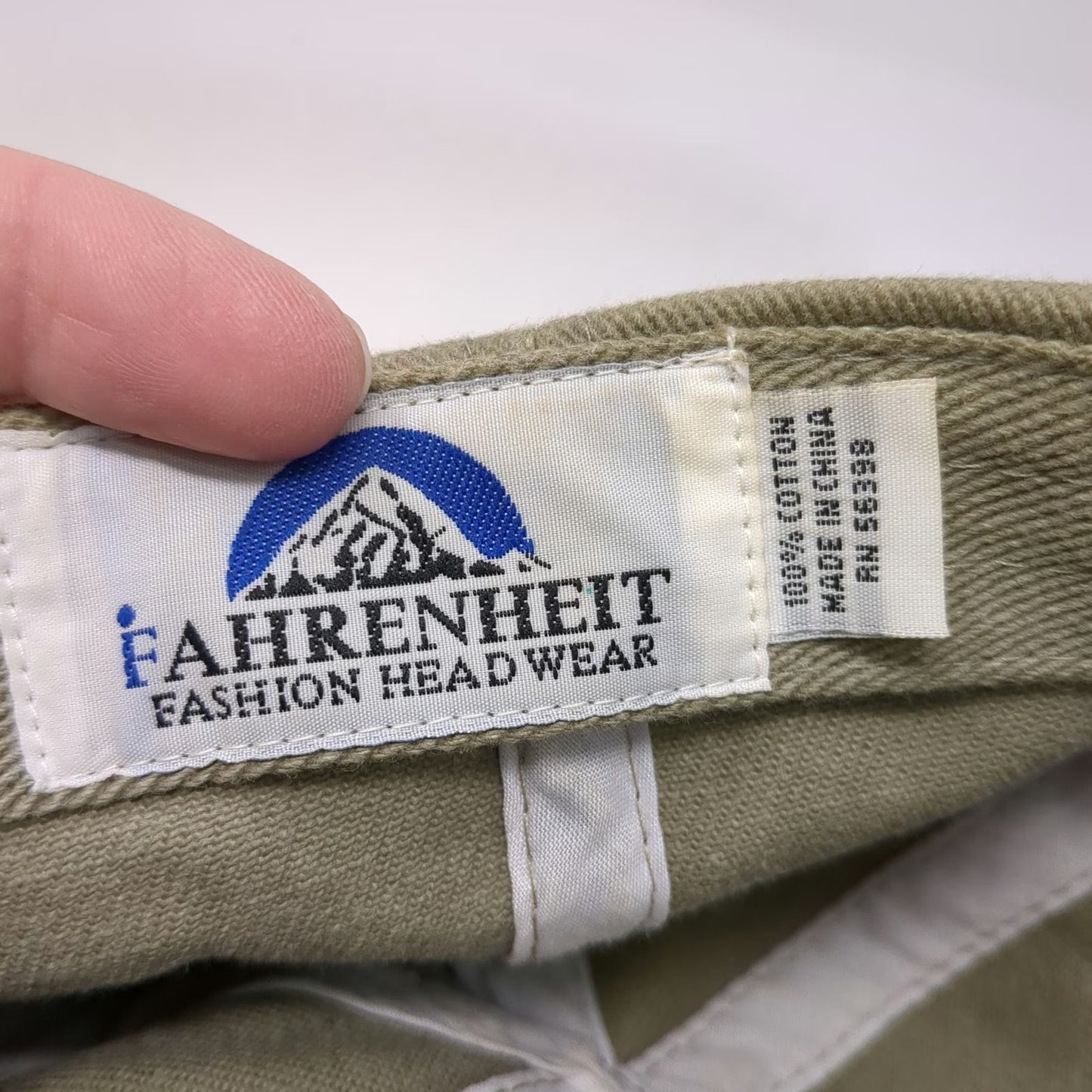Fahrenheit Baseball Cap Beige Green One Size Explore World Map Cotton Hat