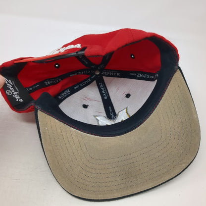Zephyr Snapback Red Black White One Size Maryland Terps M Hat Flat Brim Acrylic