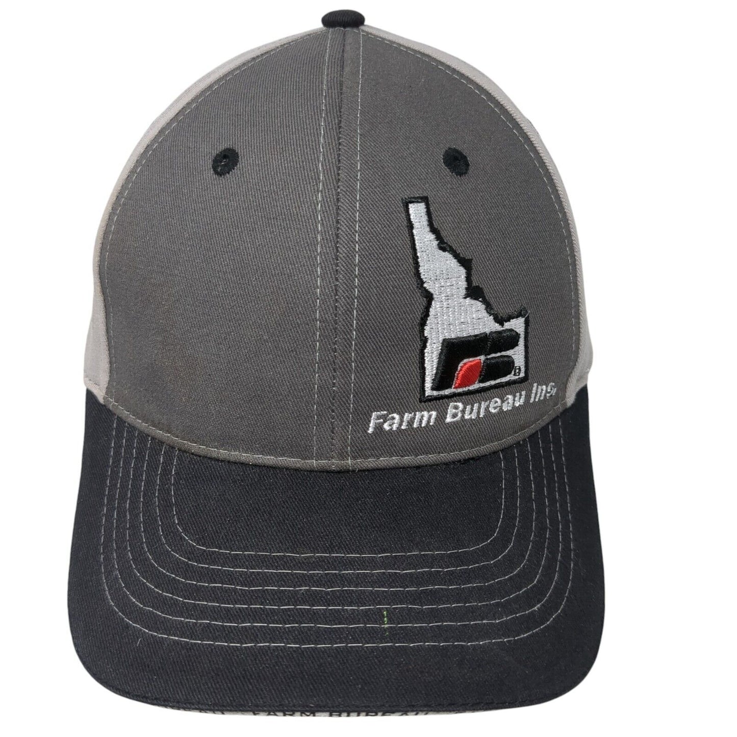 Idaho Farm Bureau Ins Strapback Hat Gray One Size Embroidered 6 Panel