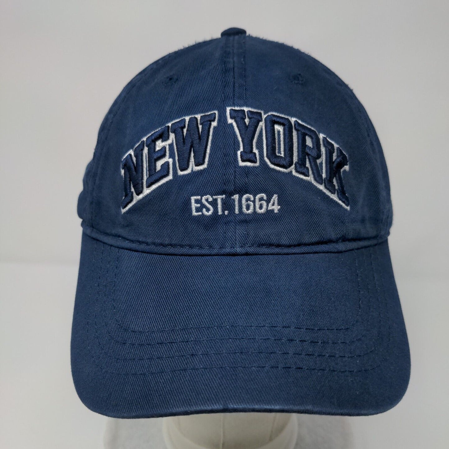New York Est. 1664 Strapback Hat Blue OSFA Adjustable Embroidered Torkia Apparel
