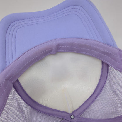 Butterfly Sunflower Patch Snapback Trucker Hat Purple One Size Mesh Back