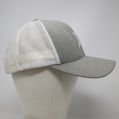 Hurley Trucker Hat Gray White One Size Mesh Snapback Logo Embroidered Surf Cap