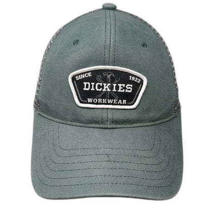 Dickies Trucker Hat Green One Size Mesh Snapback Workwear Logo Patch Gray Black