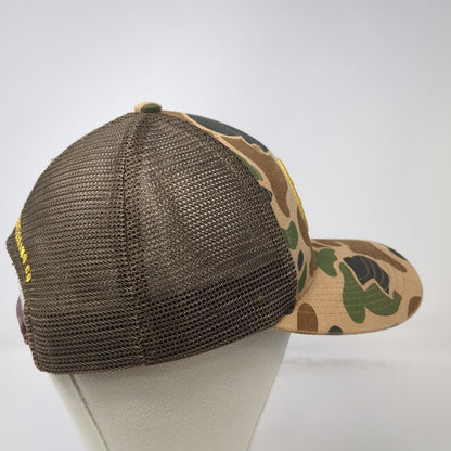Blackwood Distilling Co. Trucker Hat Brown Camo One Size Mesh Back Gold Logo Hat
