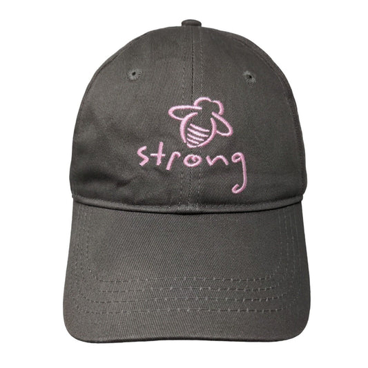 Bee Strong Strapback Hat Grayish-Brown One Size Choose Your Attitude