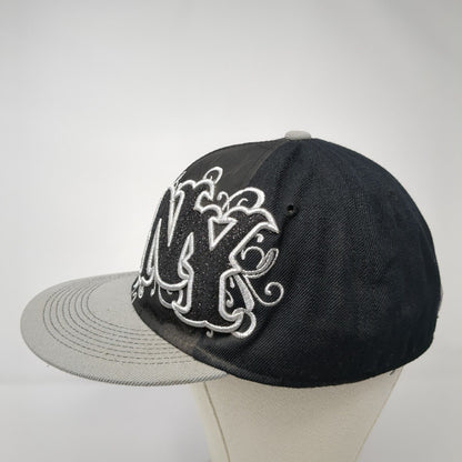 NY New York Fitted Hat Black Size XL Embroidered 6 Panel KB ETHOS Headwear