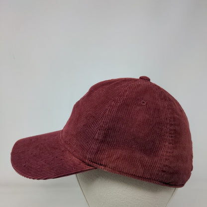 Unbranded Slideback Hat Red OSFM Adjustable Vented Holes Corduroy Blank
