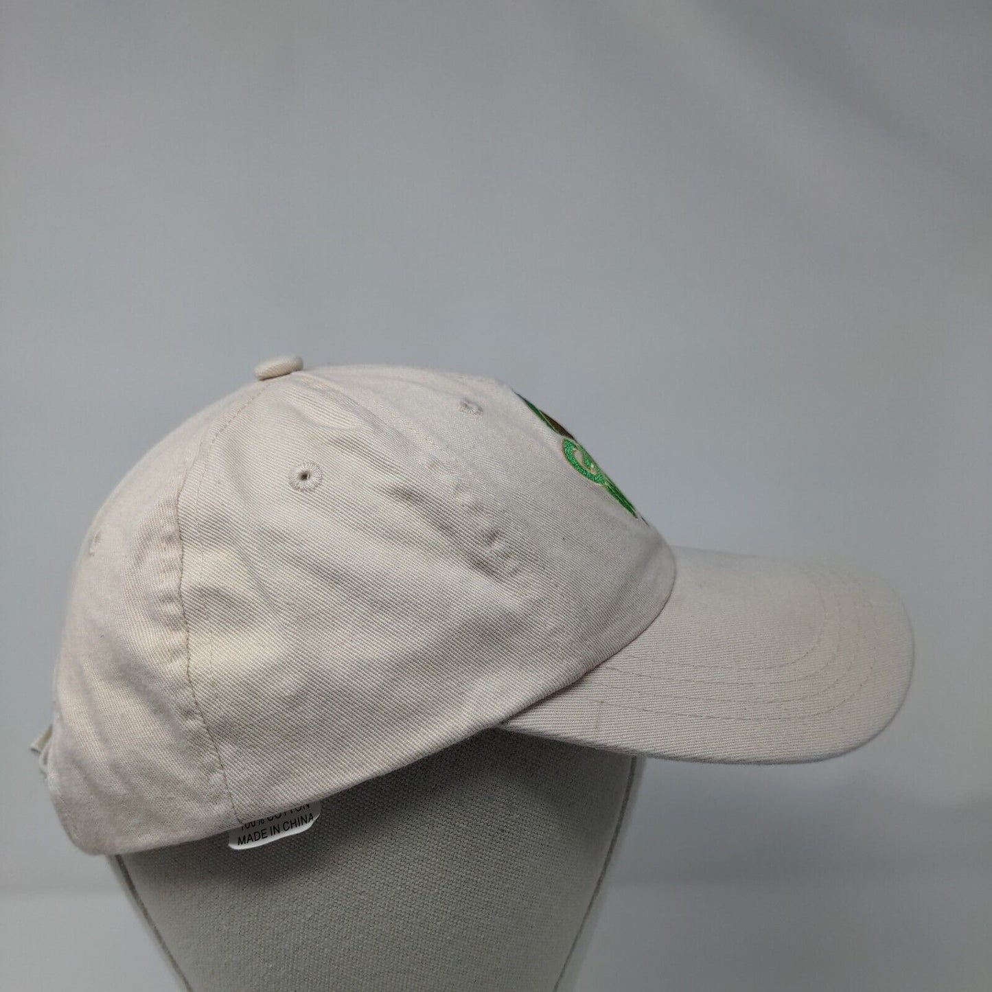 Green Wing Ducks Unlimited Strapback Hat Tan OSFA Adjustable Embroidered