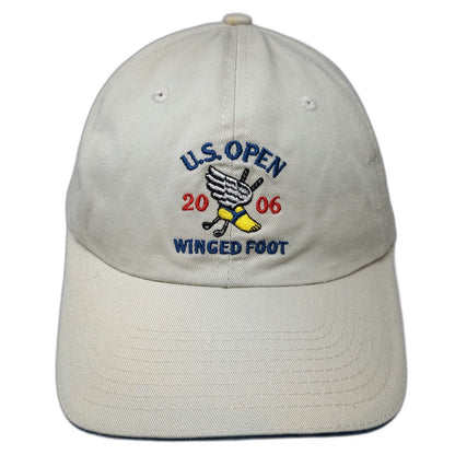 USGA Baseball Cap Beige OSFM 2006 US Open Winged Foot Member Golf Hat Strapback