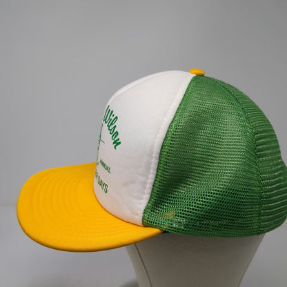 Sportcap Trucker Hat White Green Yellow L Camp Wilson Frontier Days Mesh Print