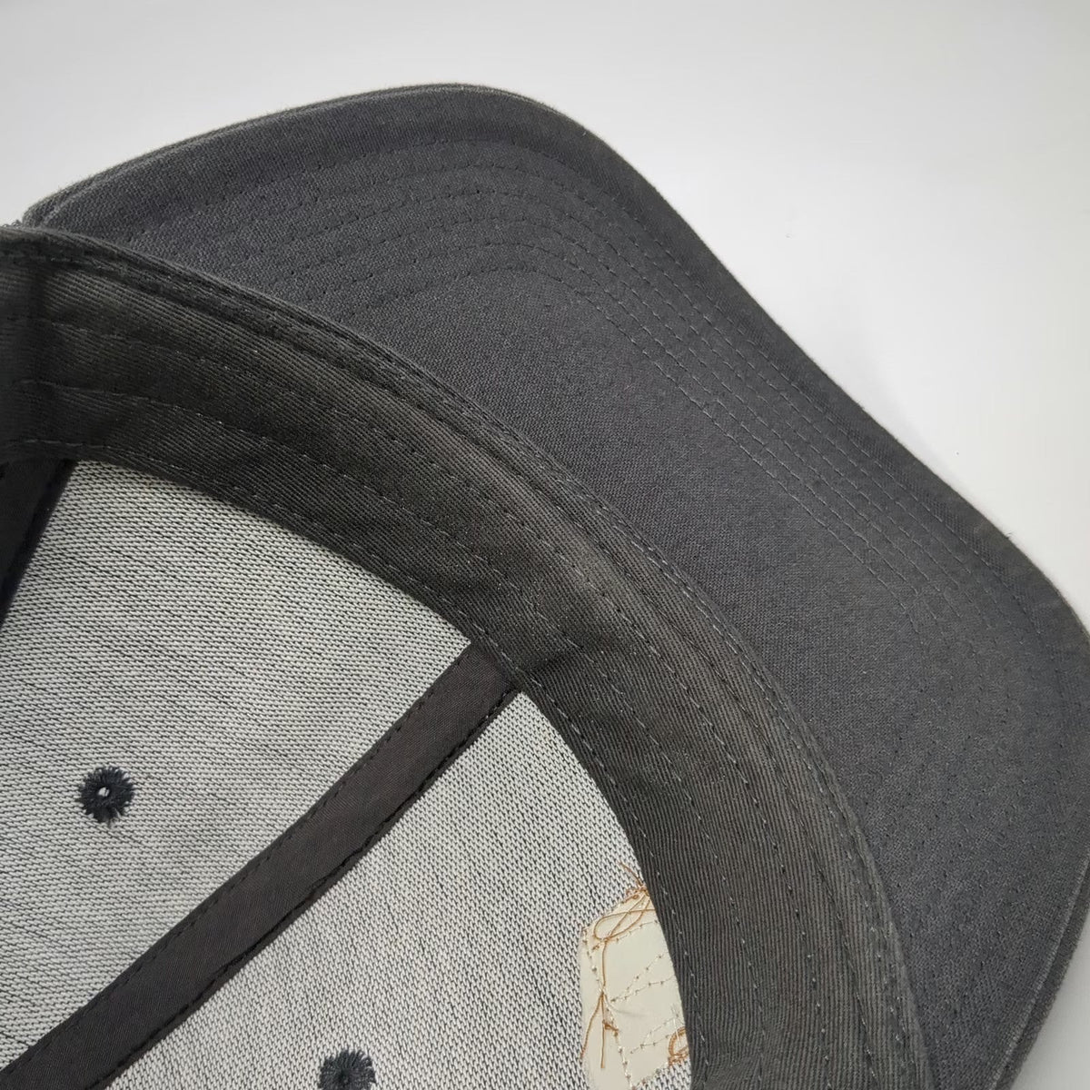 Legacy Trucker Hat Gray One Size Fallen Leaf Lake Leather Patch Mesh Snapback
